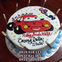 BTH56 390K Bánh sinh nhật vẽ hình ô tô