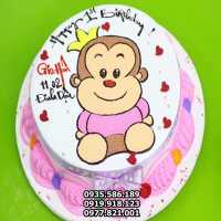 BCG73 410K - Bánh sinh nhật tuổi Thân, Bánh kem hình con Khỉ